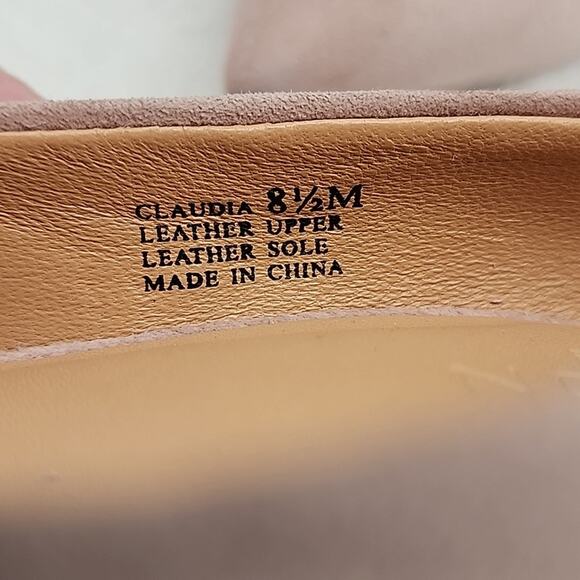 HALSTON HERITAGE CLAUDIA BIEGE/PINK LEATHER UPPER SUEDE STILLETO PUMPS 8.5 GUC - Picture 6 of 16